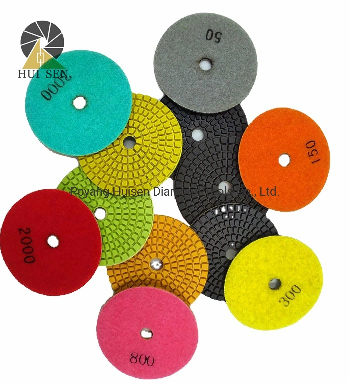 4 Inch Dry Diamond Polishing Pads for Millstone Emery Super Floor Grinder Machine Epoxy Concrete